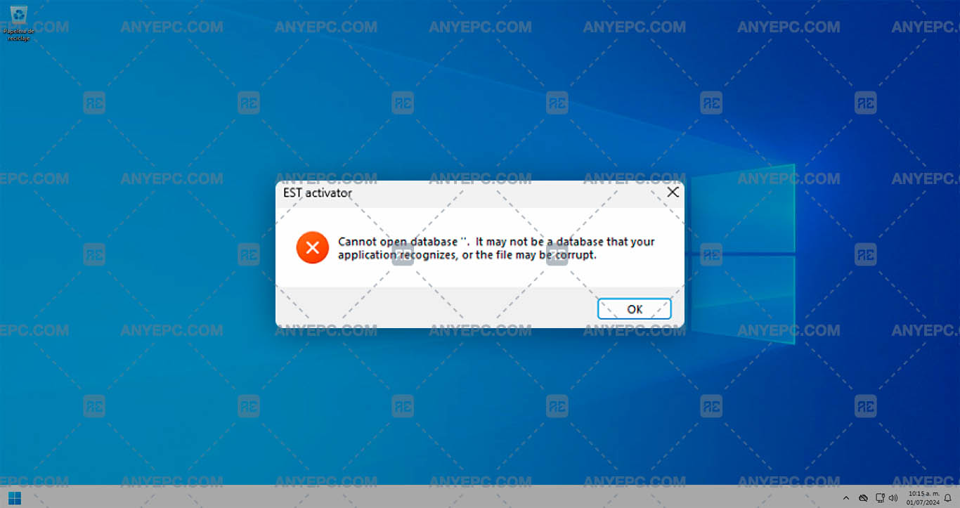 CNH EST - CANNOT OPEN DATABASE
