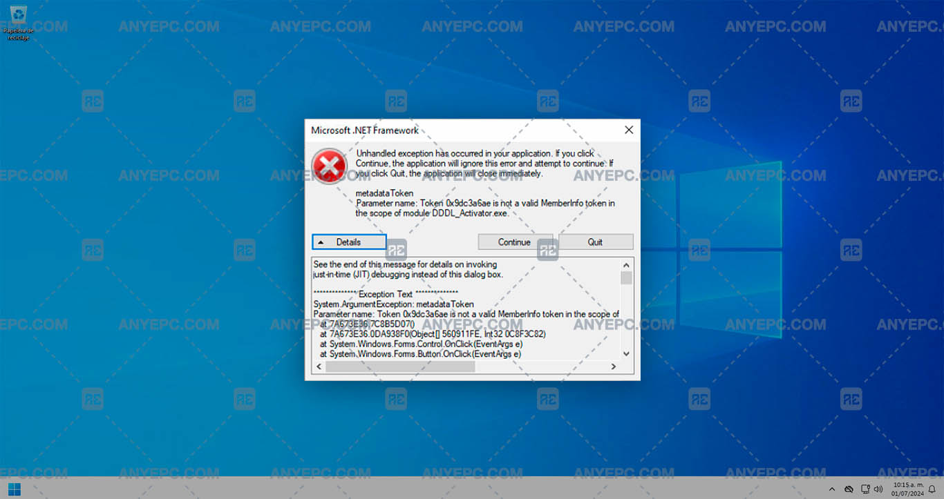 DETROIT DIESEL - ACTIVATOR ERROR NET FRAMEWORK 