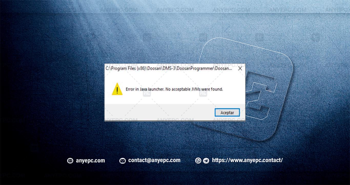 DOOSAN - ERROR IN JAVA LAUNCHER, NO ACCEPTABLE JVMS WERE FOUND